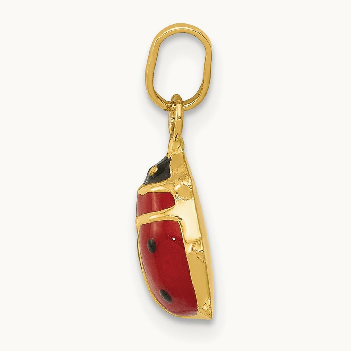 Red Enameled Ladybug Charm — photo set