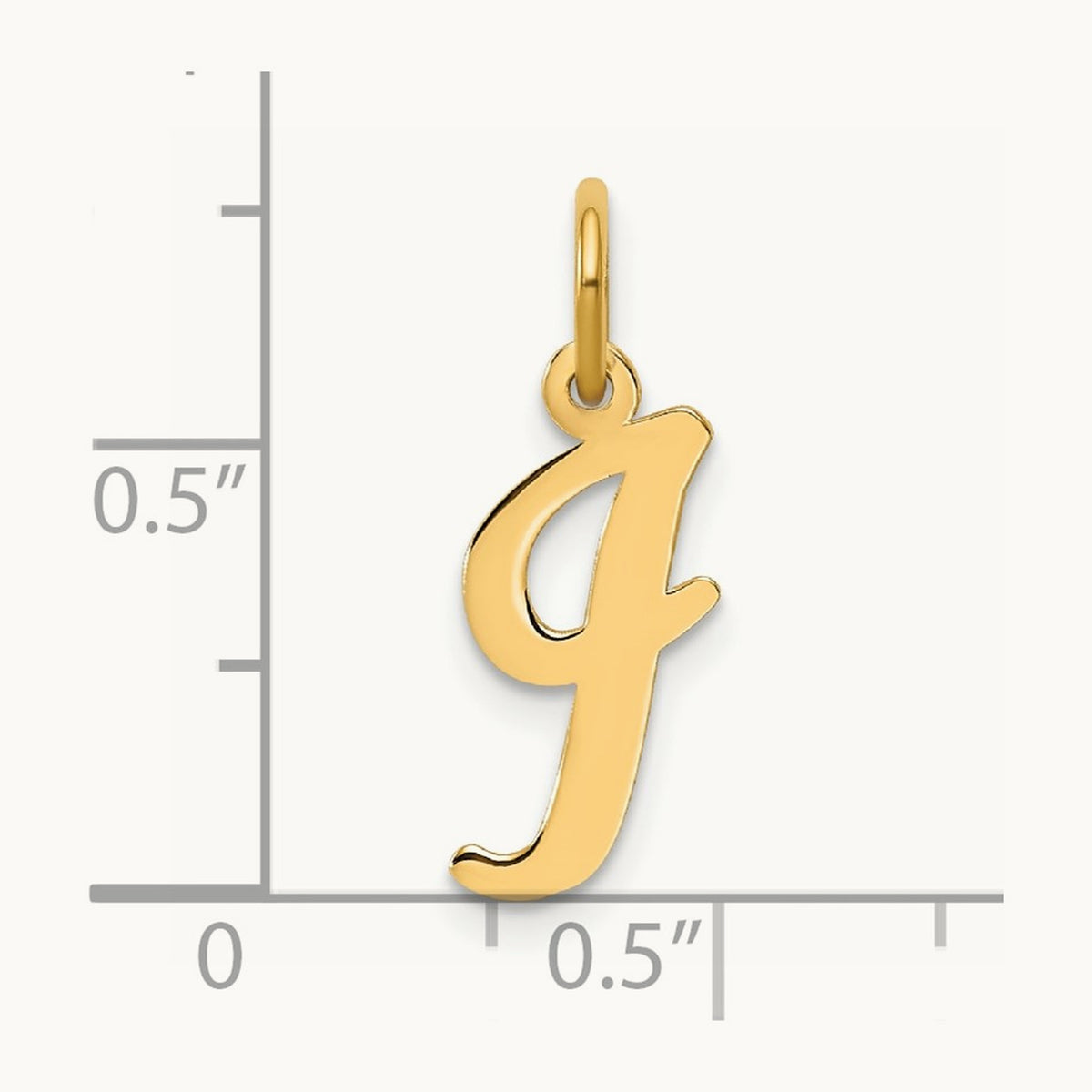 Medium Script Initial Charm — 14K Yellow Gold, I