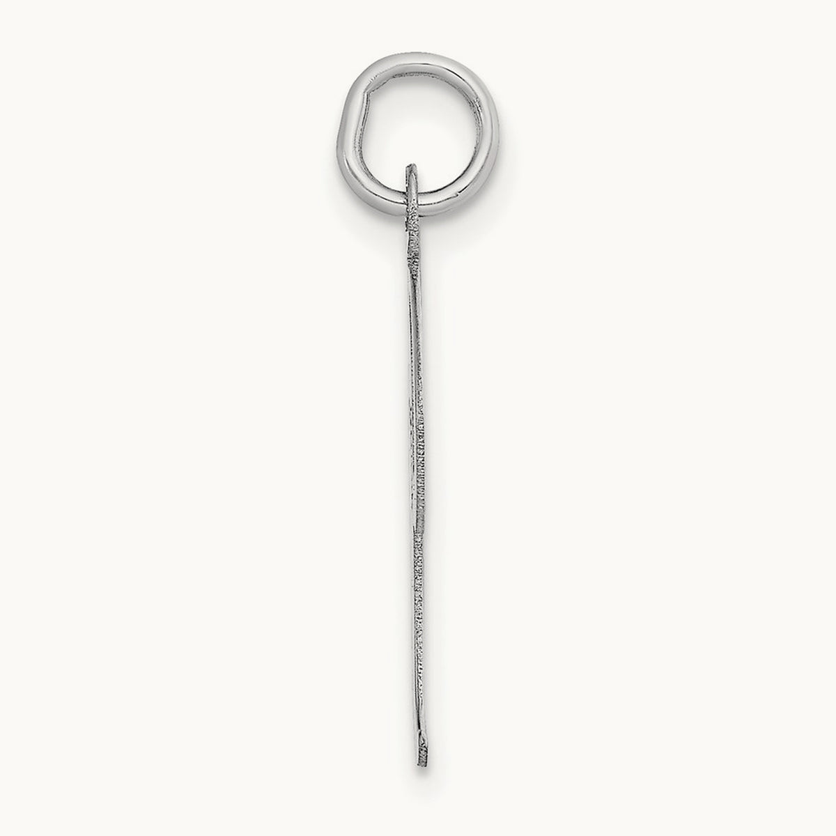 Large Script Initial Charm — 14K White Gold, I