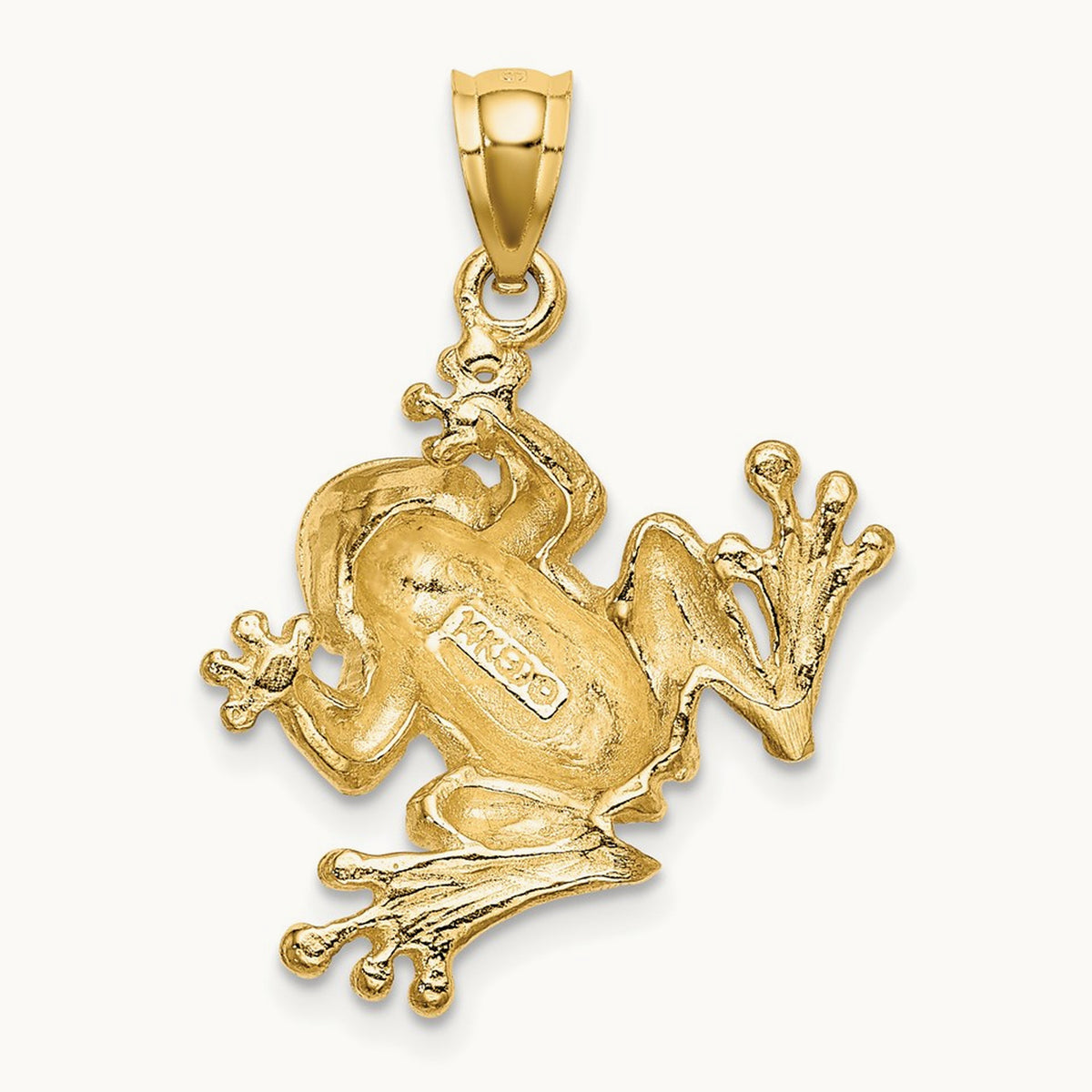 2-D Frog Sitting Charm, 14K