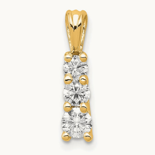 Three Stone Pendant, 0.50 ct tw Lab-Grown Diamond