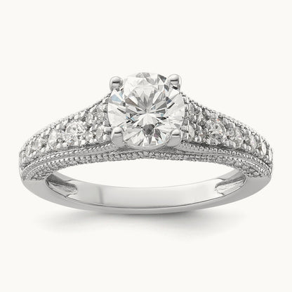 Round Engagement Ring, 1.50 ct tw Lab-Grown Diamond — 14K White Gold