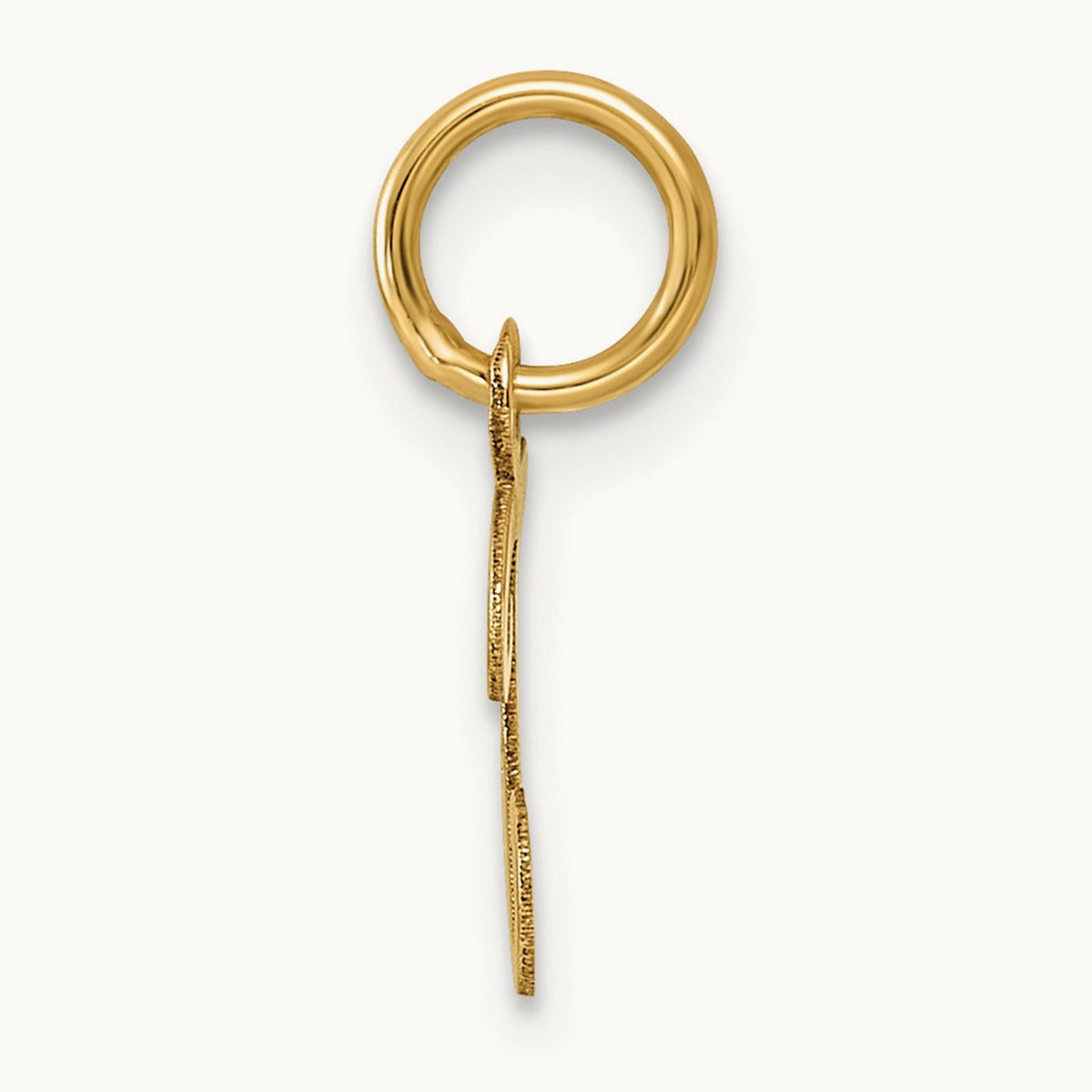 Small Script Letter T Initial Charm, 14K