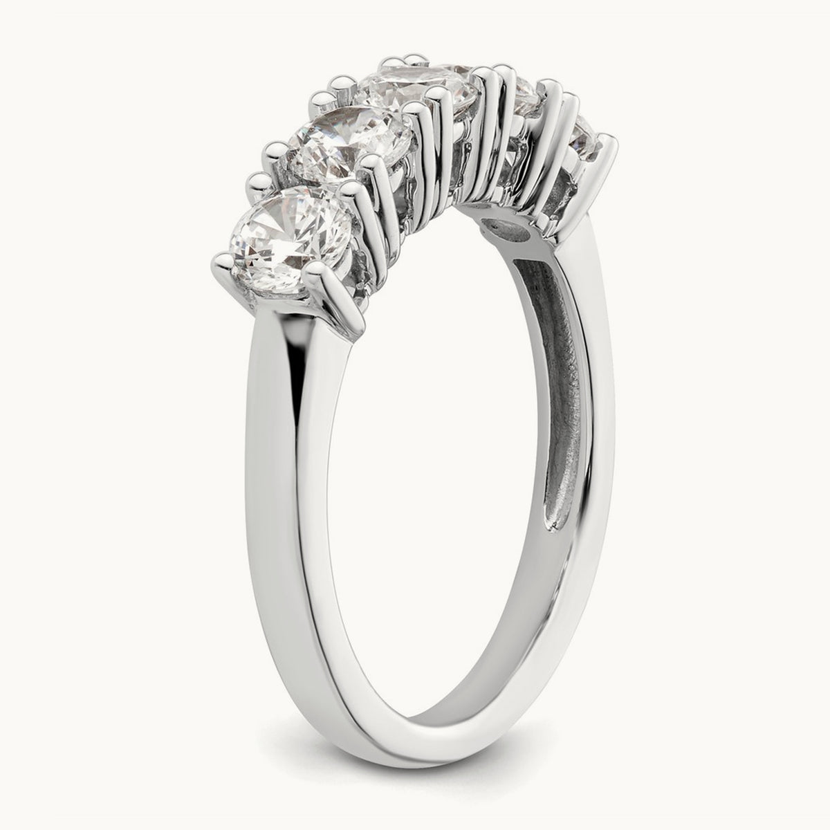5-Stone Diamond Band, 14K White Gold