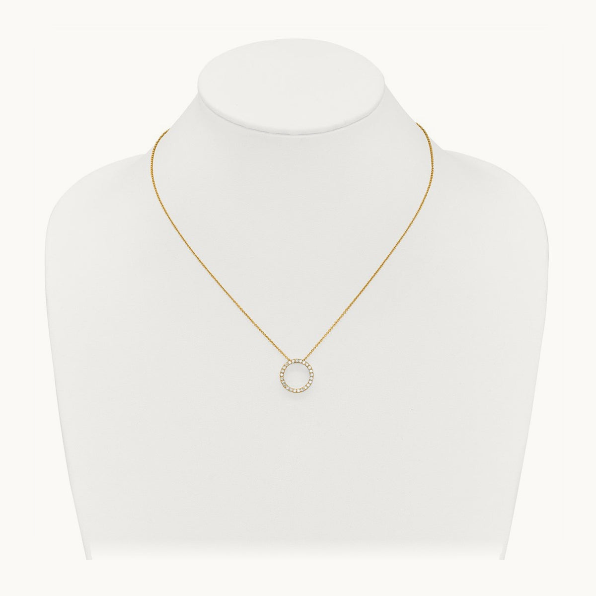 Diamond Circle 18 inch Necklace — 14K Yellow Gold, 0.5 ct