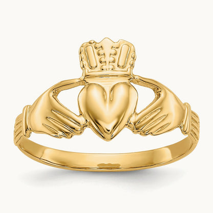 Polished Claddagh Ring, 14K