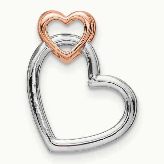 Double Heart Chain Slide, 0.25 ct tw Lab-Grown Diamond