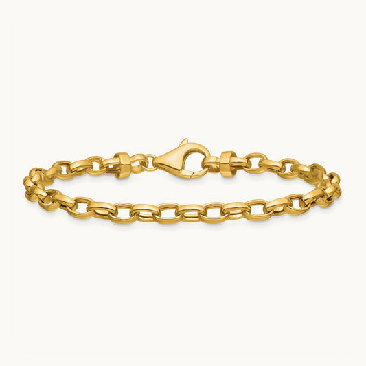 7.5in Polished Fancy Link Bracelet, 4.5mm, 14K