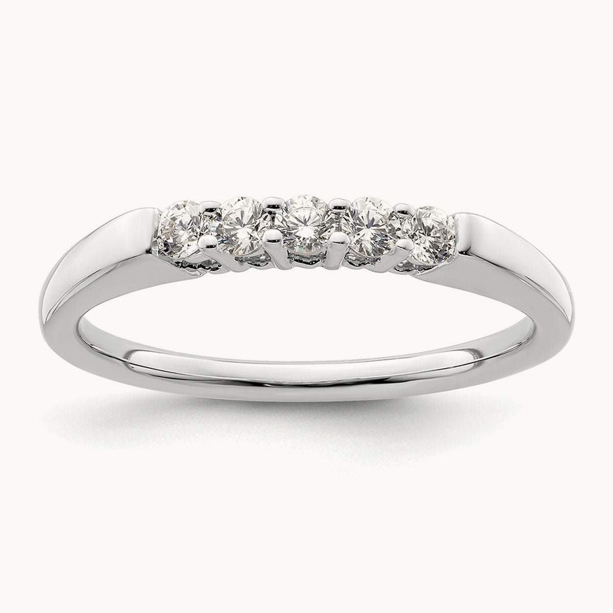 5-Stone Diamond Band, 14K White Gold