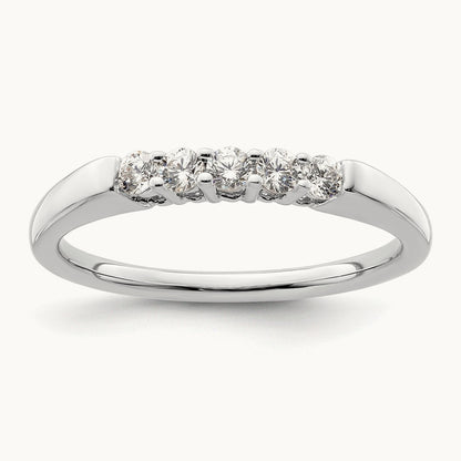 5-Stone Diamond Band, 14K White Gold