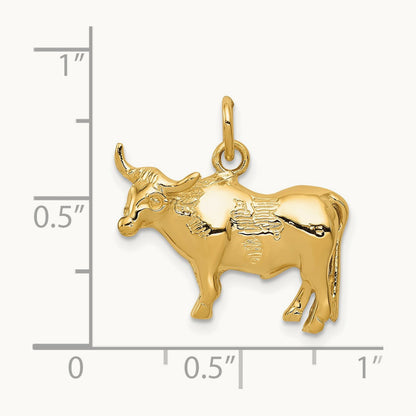 Steer Pendant, 14K