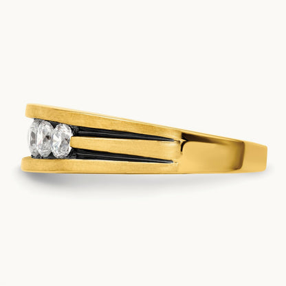 With Black Rhodium Men's Ring, 1.00 ct tw Lab-Grown Diamond
