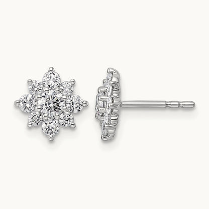 Post Floral Earrings, 0.75-2.50 ct tw Lab-Grown Diamond