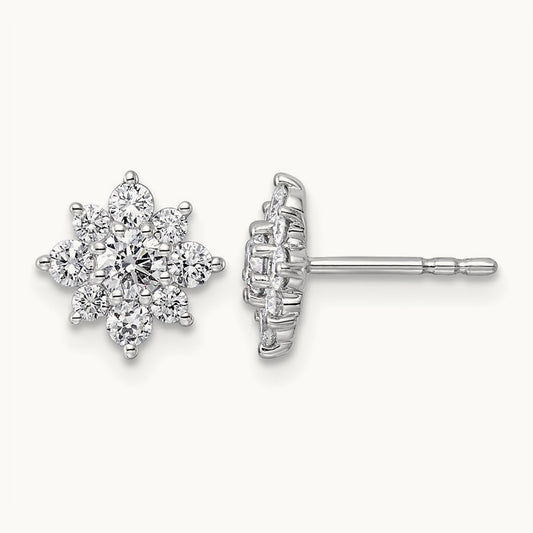 Post Floral Earrings, 0.75-2.50 ct tw Lab-Grown Diamond