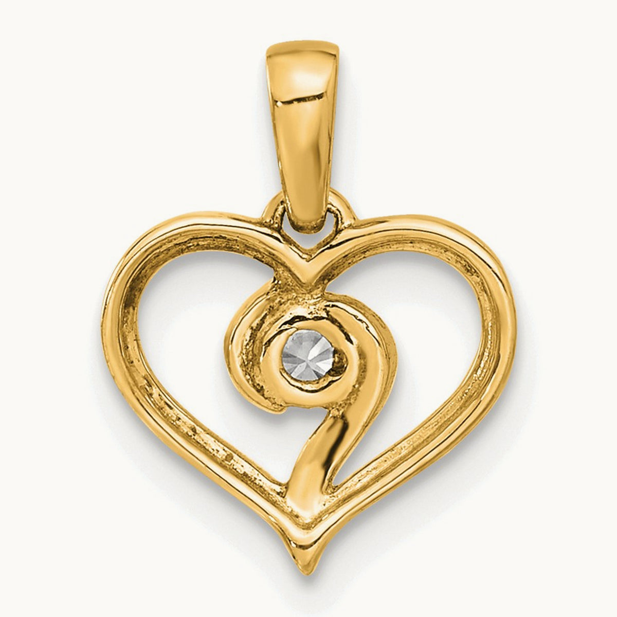 Heart Pendant, 0.10 ct tw Lab-Grown Diamond — 14K Yellow Gold
