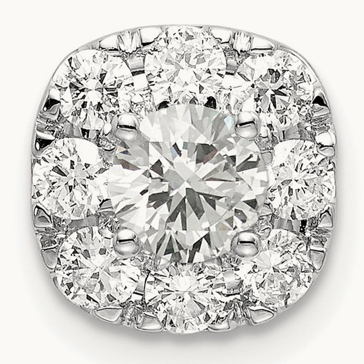 Cushion Halo Slide Pendant, 0.25-1.00 ct tw Lab-Grown Diamond — 3/4 ct, 14K White Gold