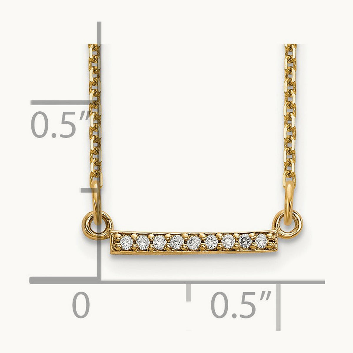 Diamond Tiny Bar Necklace, 14K Yellow Gold