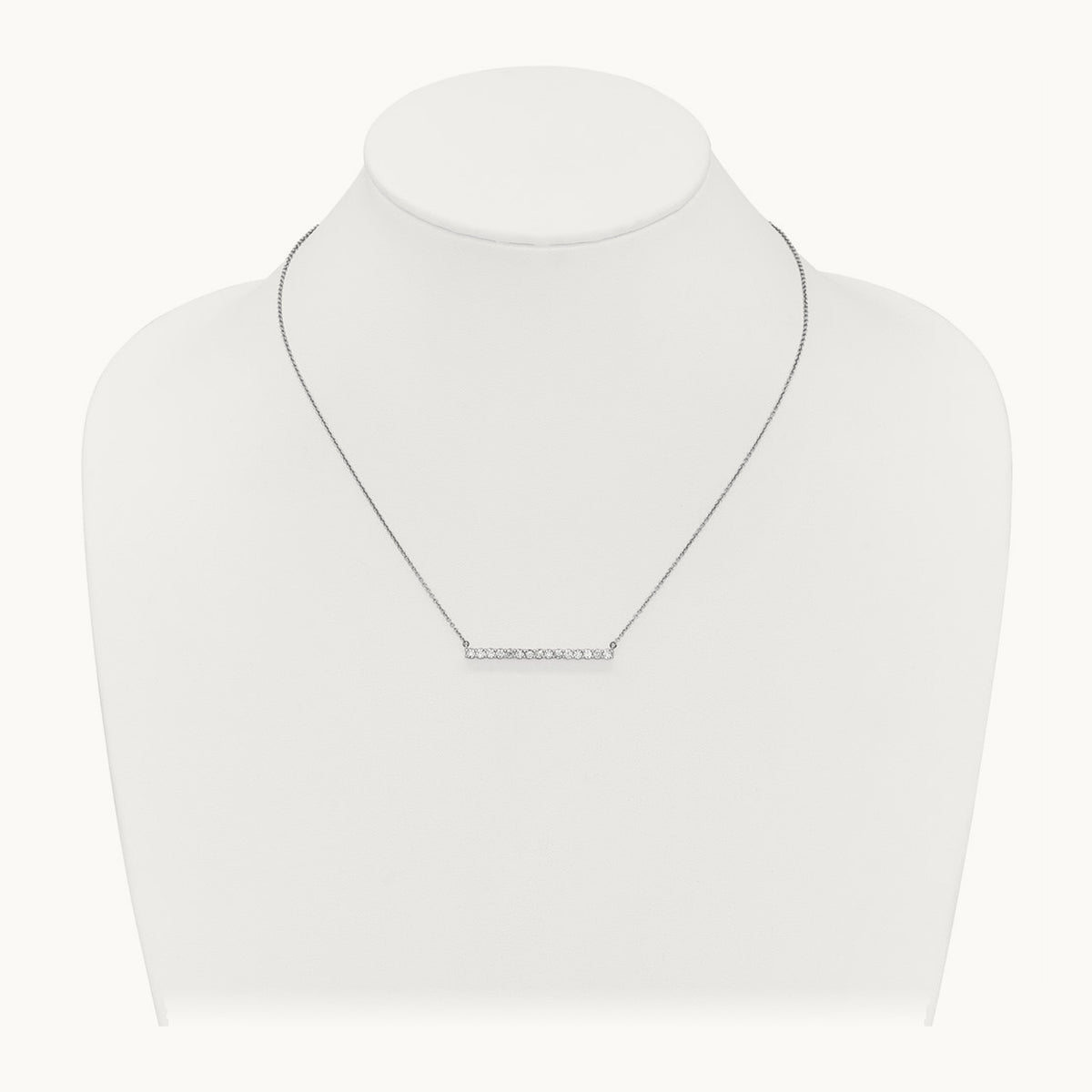 Diamond Bar 18 inch Necklace — 14K White Gold, 0.75 ct