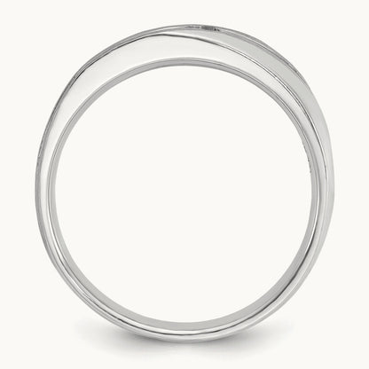 IBGoodman Men's Polished/Satin Diamond Complete Ring, 14K White Gold
