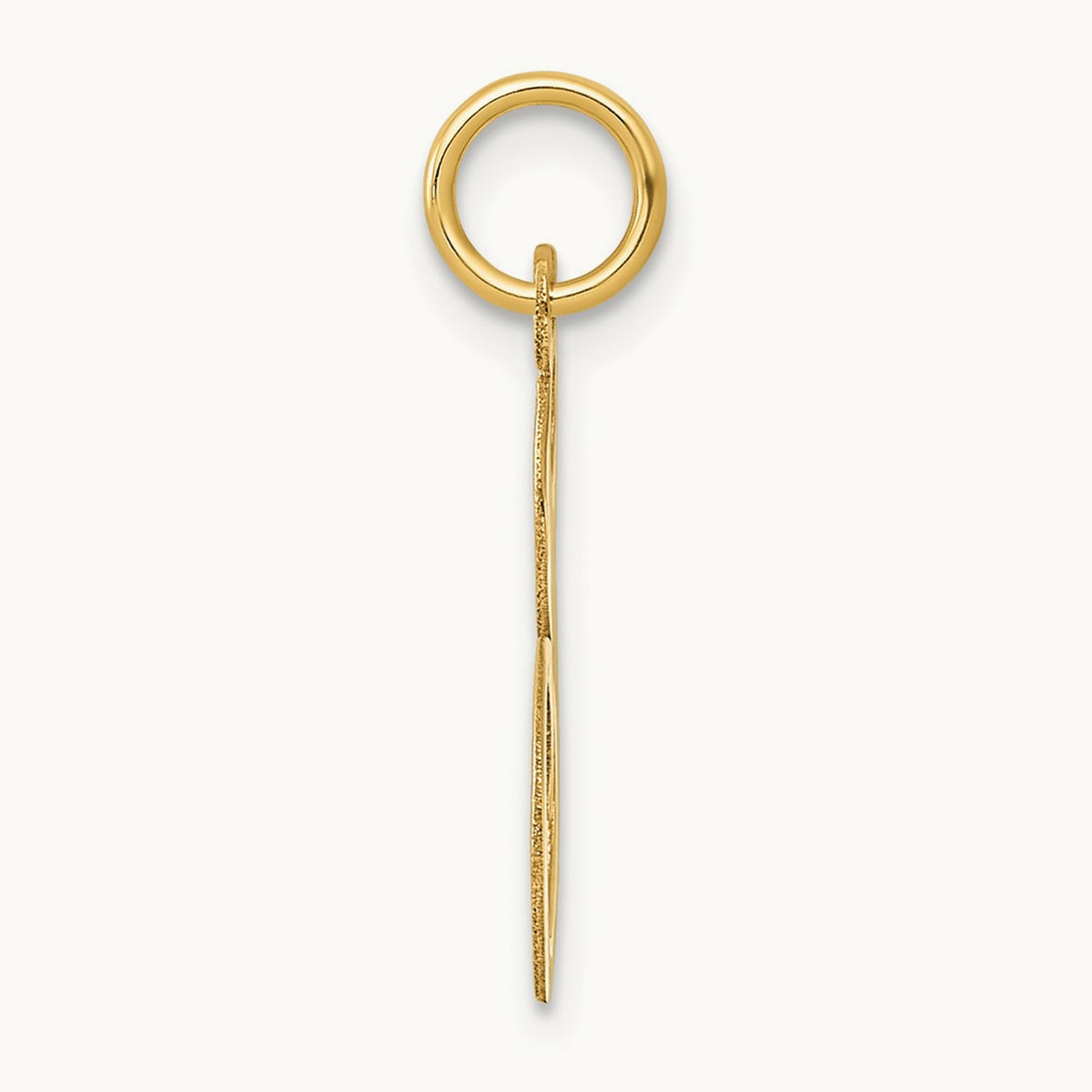 Medium Fancy Script Initial Charm — 14K Yellow Gold, S
