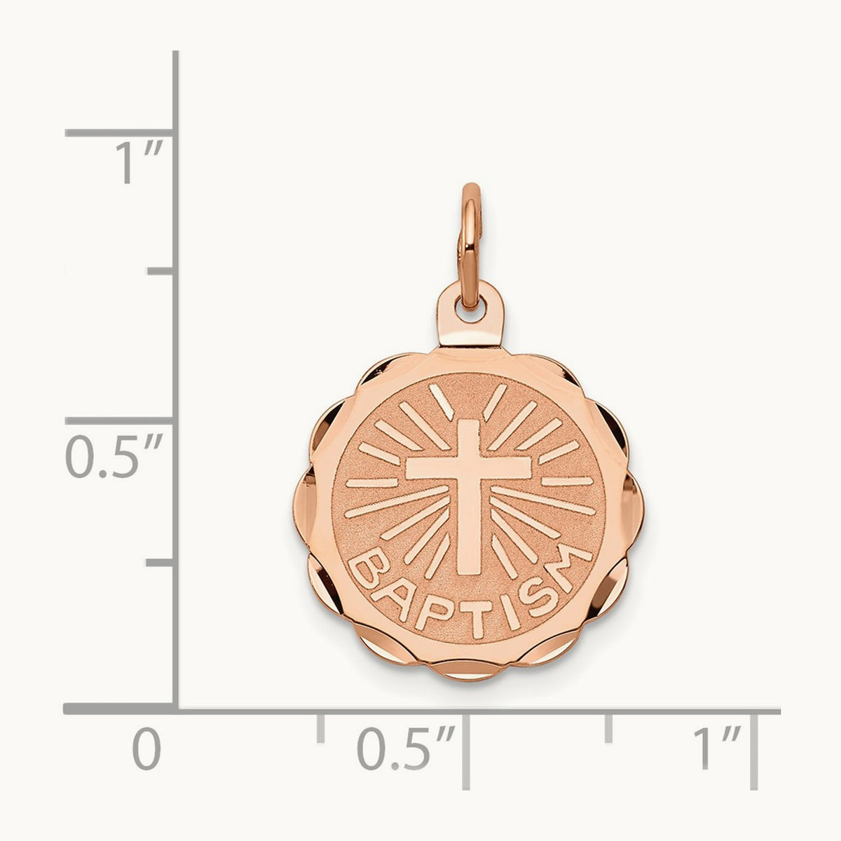 Baptism Charm, 14K Rose Gold