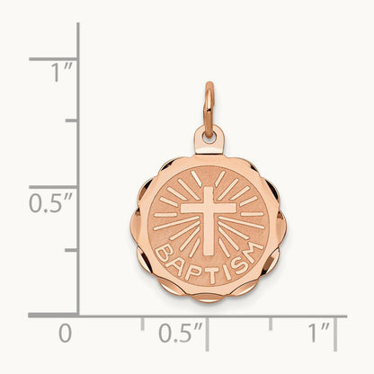 Baptism Charm, 14K Rose Gold