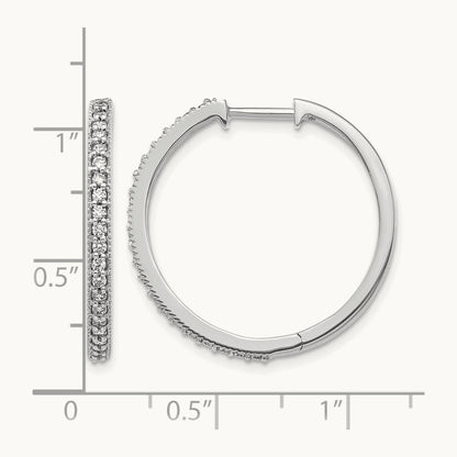 Hinged Hoop Earrings, 0.50 ct tw Lab-Grown Diamond — 14K White Gold