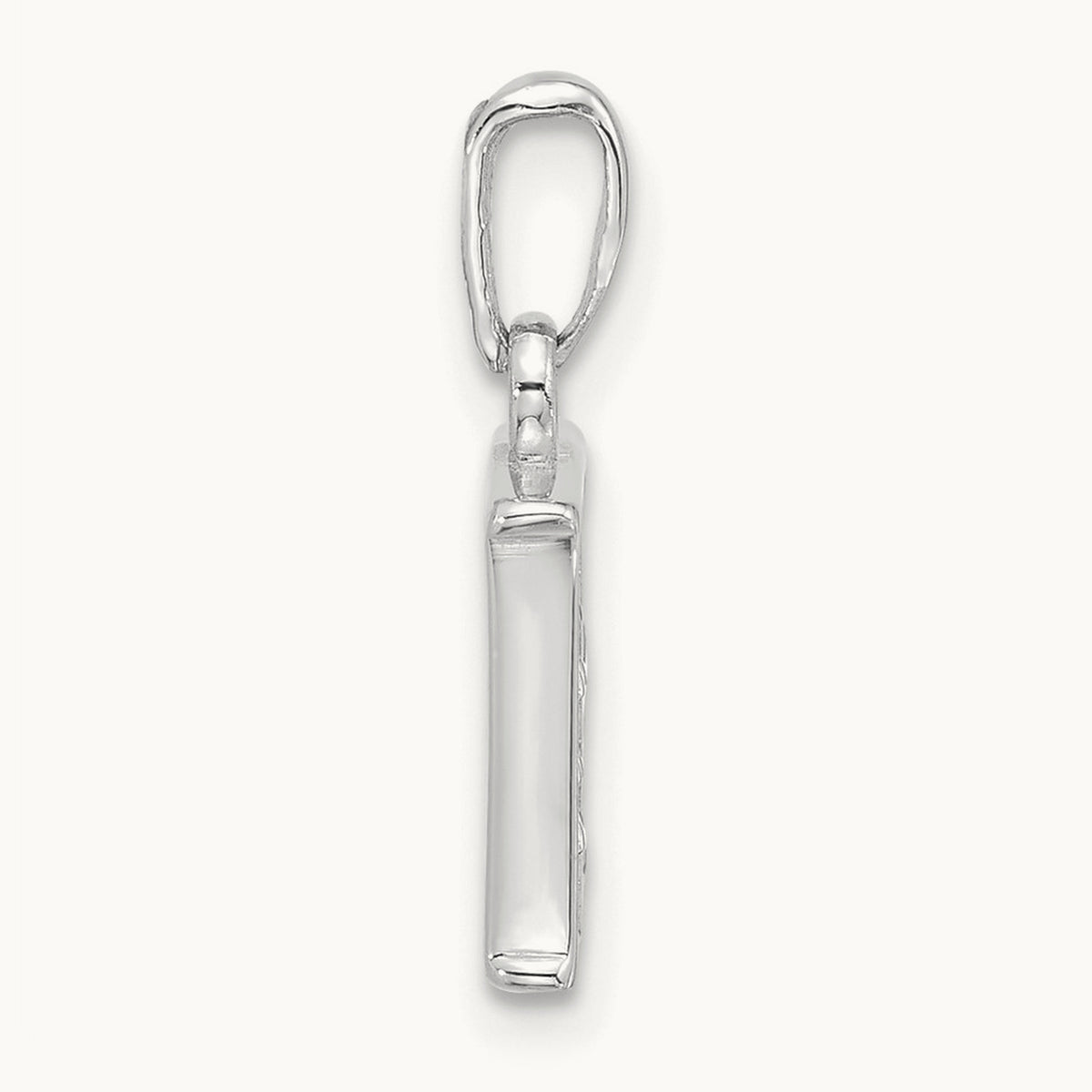 Diamond Letter E Initial Pendant, 14K White Gold
