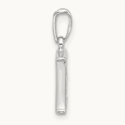 Diamond Letter E Initial Pendant, 14K White Gold
