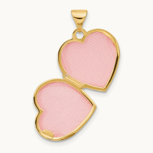 Ruby Heart Locket, 15mm, 14K