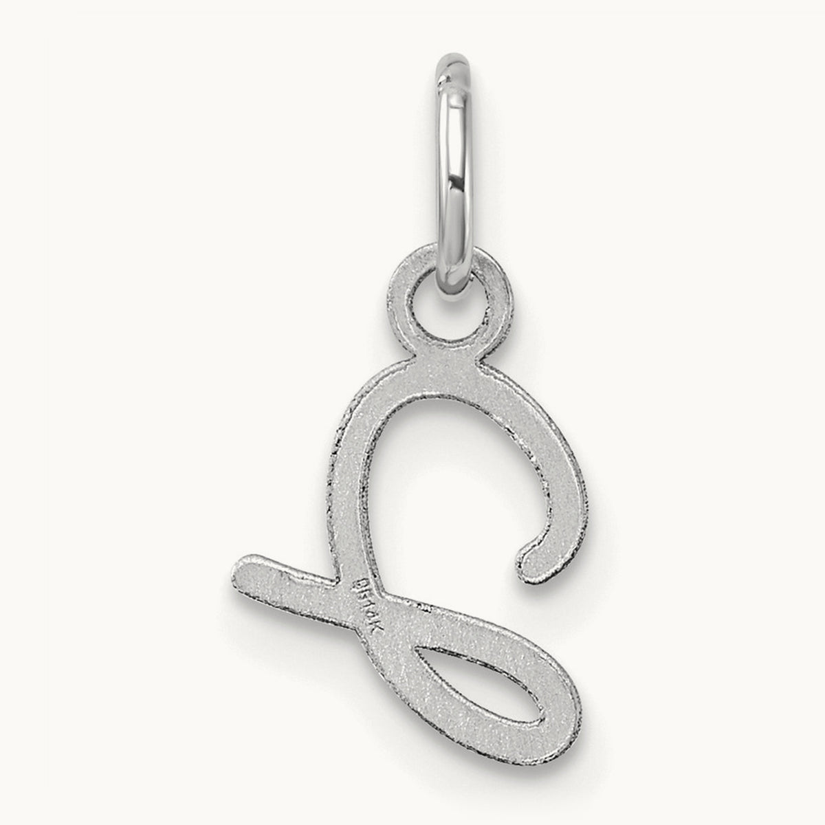 Uppercase Initial Charm — 14K White Gold, J