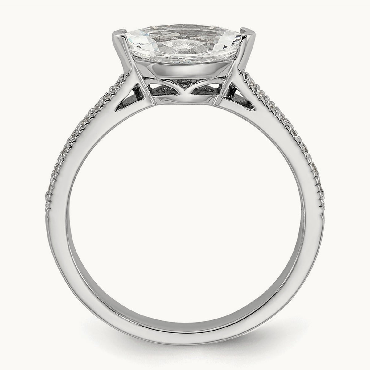 East West Marquise Semi-Mount Engagement Ring — 3/4 ct, 7