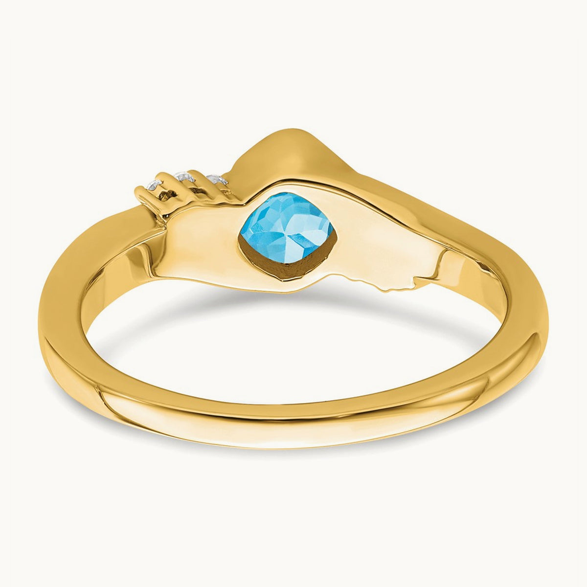 Blue Topaz and Diamond Ring, 0.06 ct tw, 14K Gold — 14K Yellow Gold