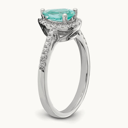 Created Paraiba Ring, 0.25 ct tw Lab-Grown Diamond