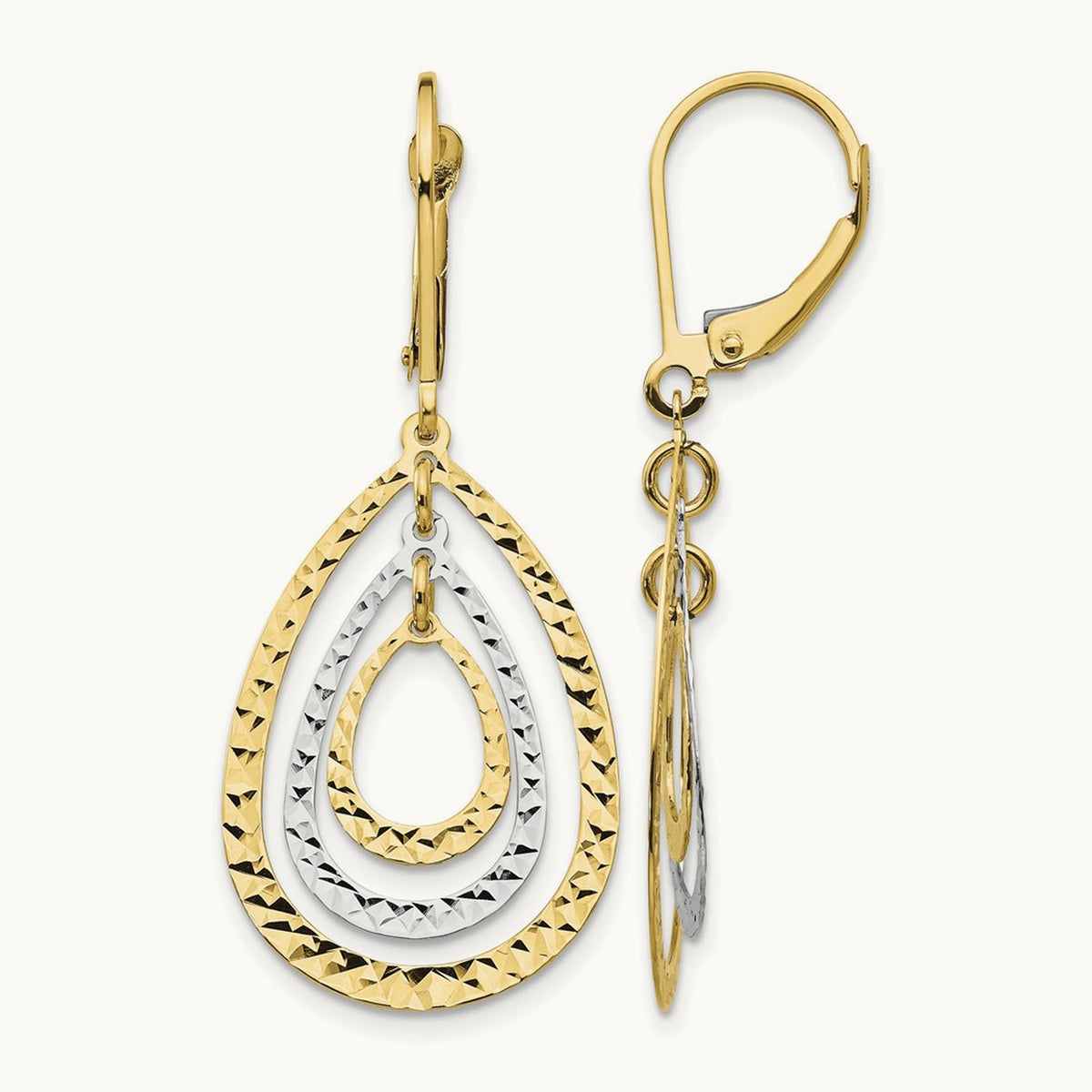 Diamond Cut Leverback Earrings — photo set