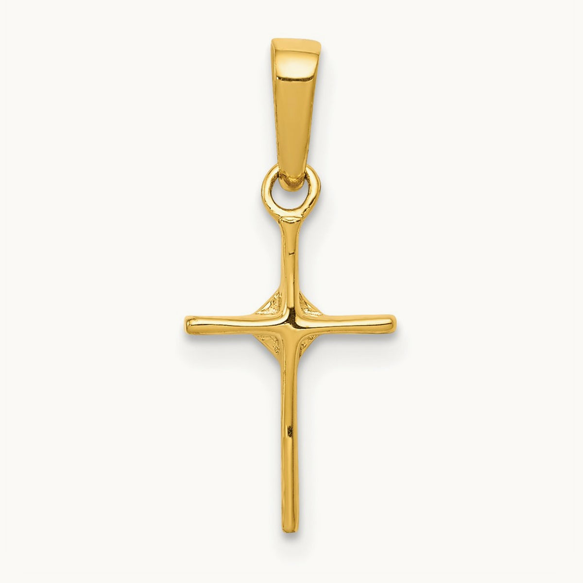 Small Diamond Cross Pendant — 14K Yellow Gold