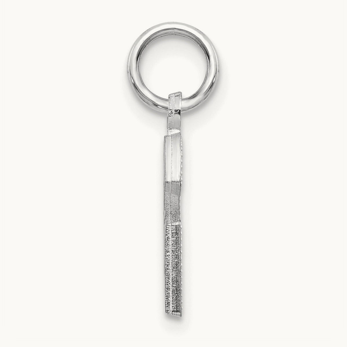 Satin Diamond-cut Initial Charm — 14K White Gold, G