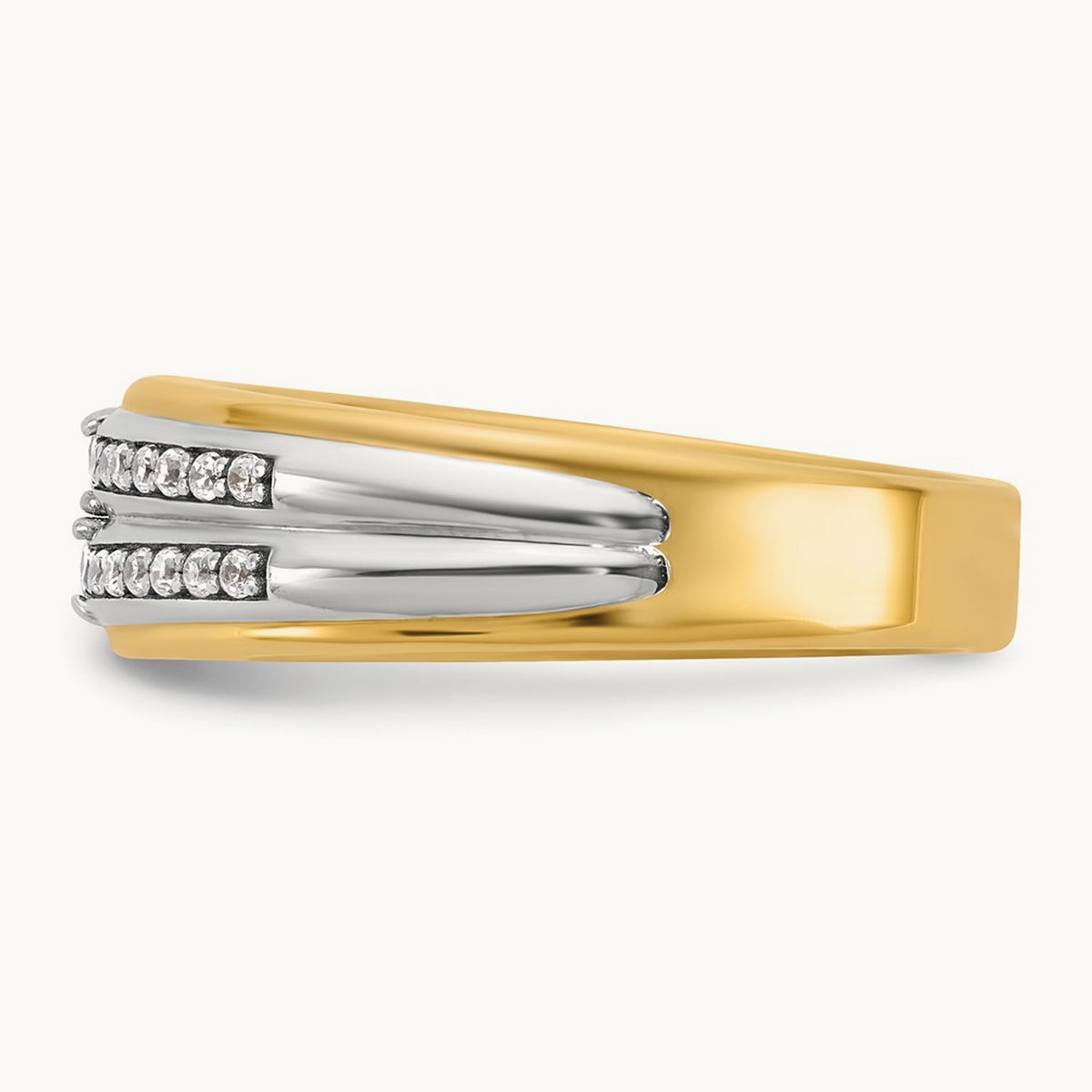 14ktt IB Goodman Mens Polished 4-Stone Diamond Ring Mounting