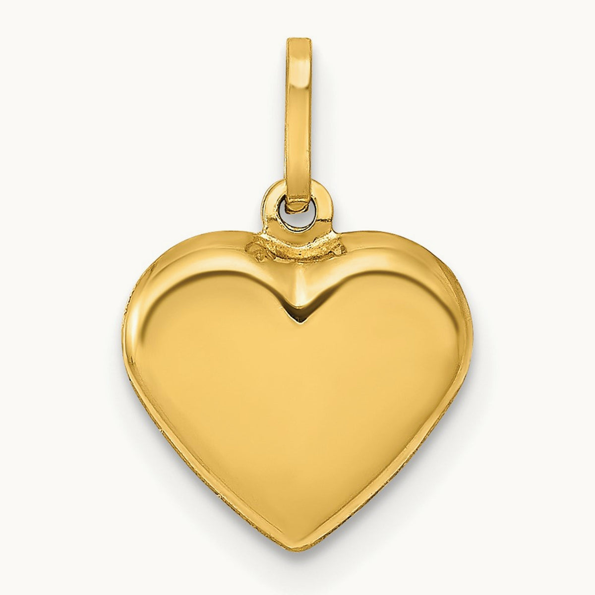 Polished 3-D Heart Pendant — 14K Yellow Gold