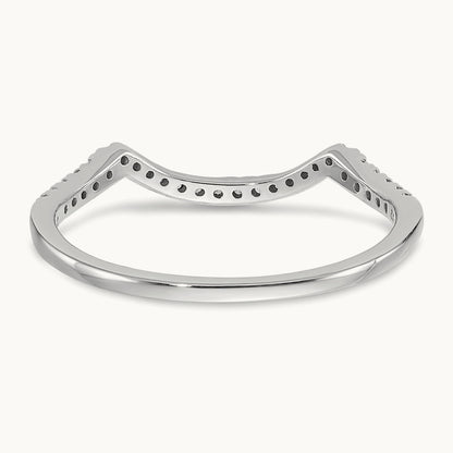 Diamond Contoured Wedding Band, 14K White Gold