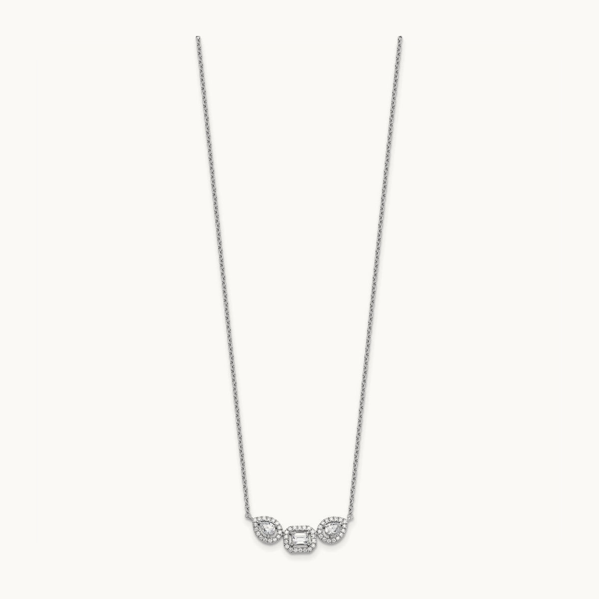 3 Stone Necklace, 0.75 ct tw Lab-Grown Diamond