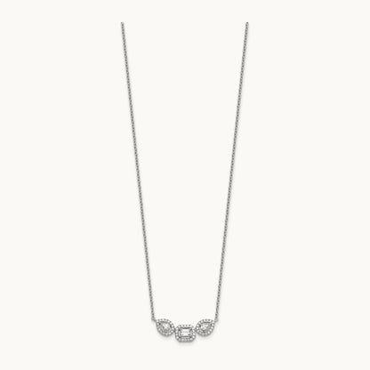 3 Stone Necklace, 0.75 ct tw Lab-Grown Diamond