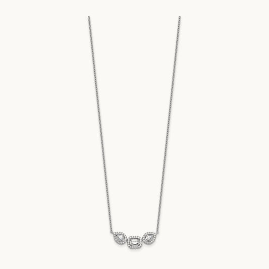 3 Stone Necklace, 0.75 ct tw Lab-Grown Diamond