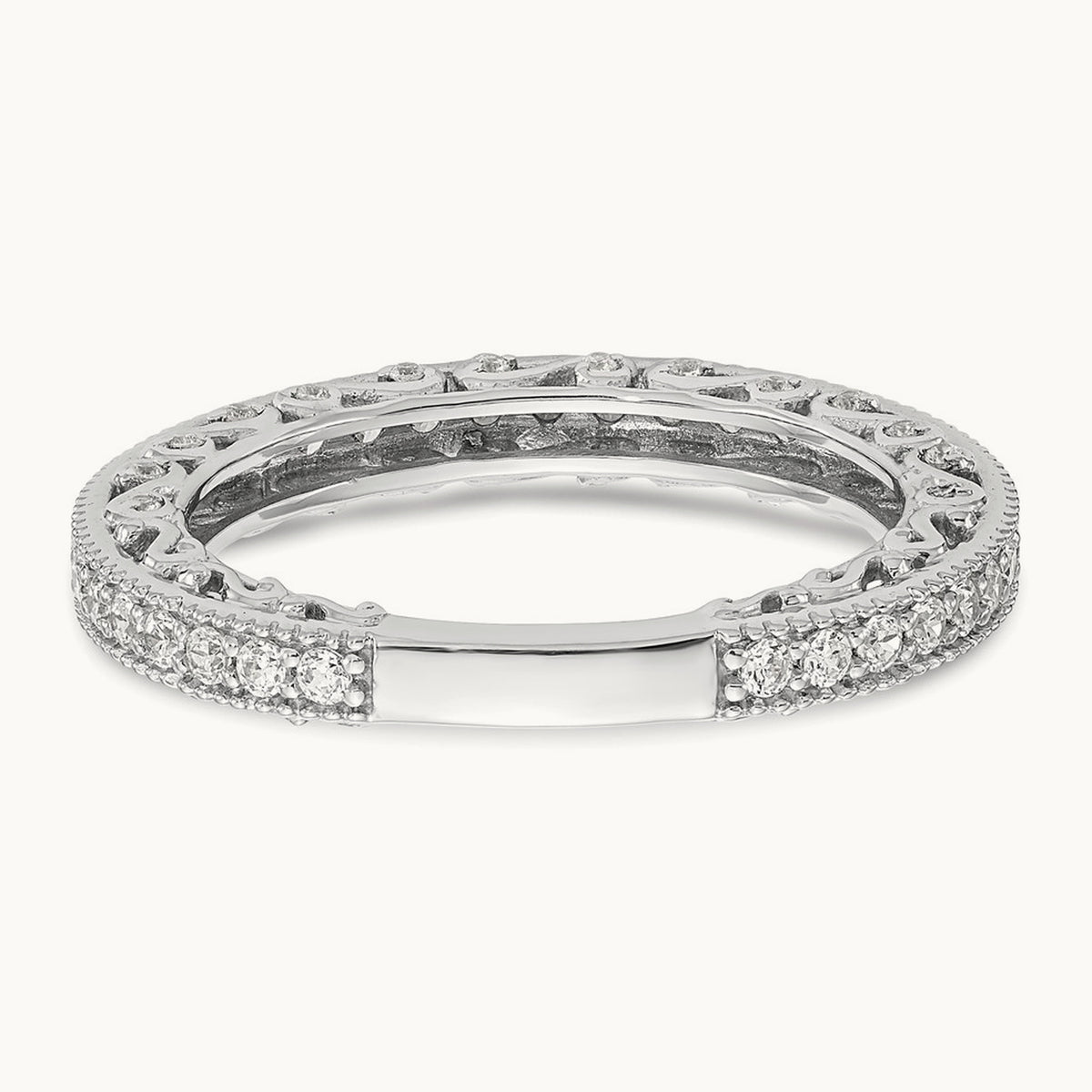 Diamond Wedding Band, 14K White Gold