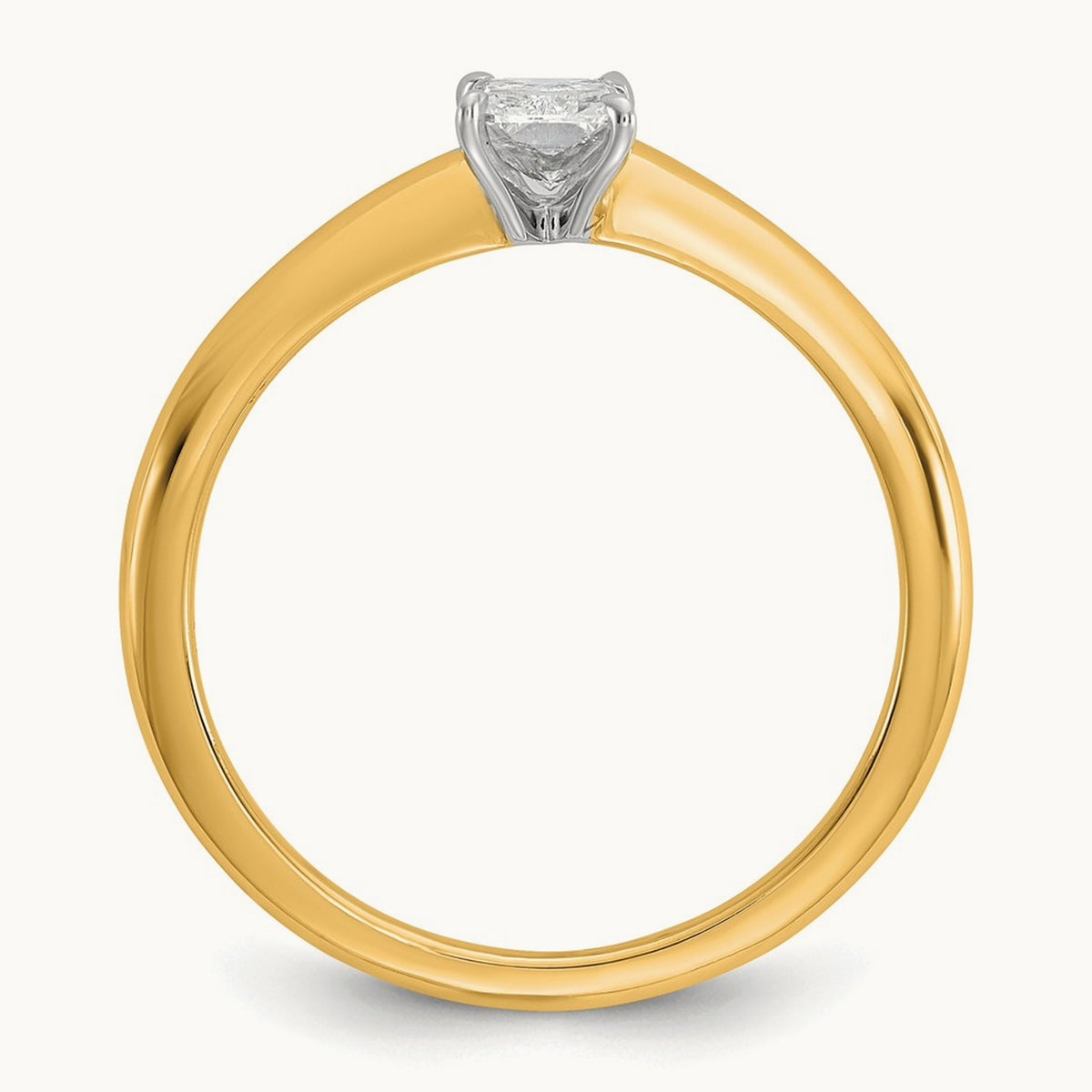 Radiant Solitaire Engagement Ring, 0.50-5.00 ct tw Lab-Grown Diamond — 1/2 ct, 14K Two-Tone