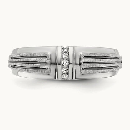 With Black RH 5 Stone Men's Ring, 0.05 ct tw Lab-Grown Diamond