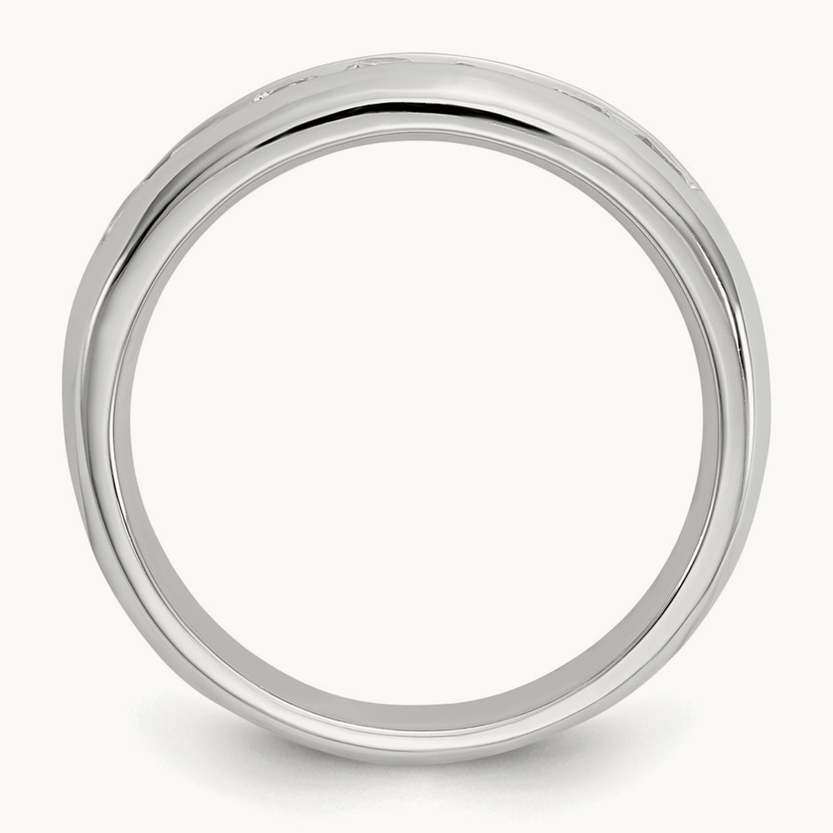7-Stone Diamond Channel Band, 14K White Gold