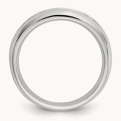 7-Stone Diamond Channel Band, 14K White Gold