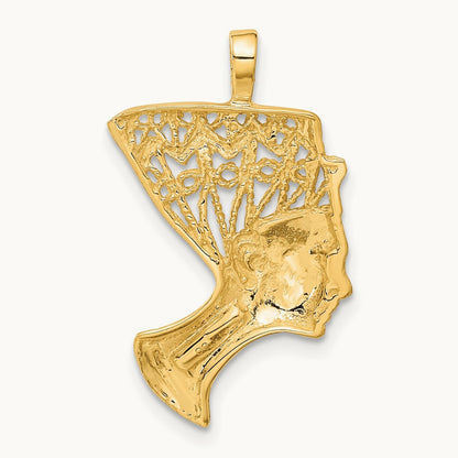 Satin & D/C Nefertiti Charm, 14K