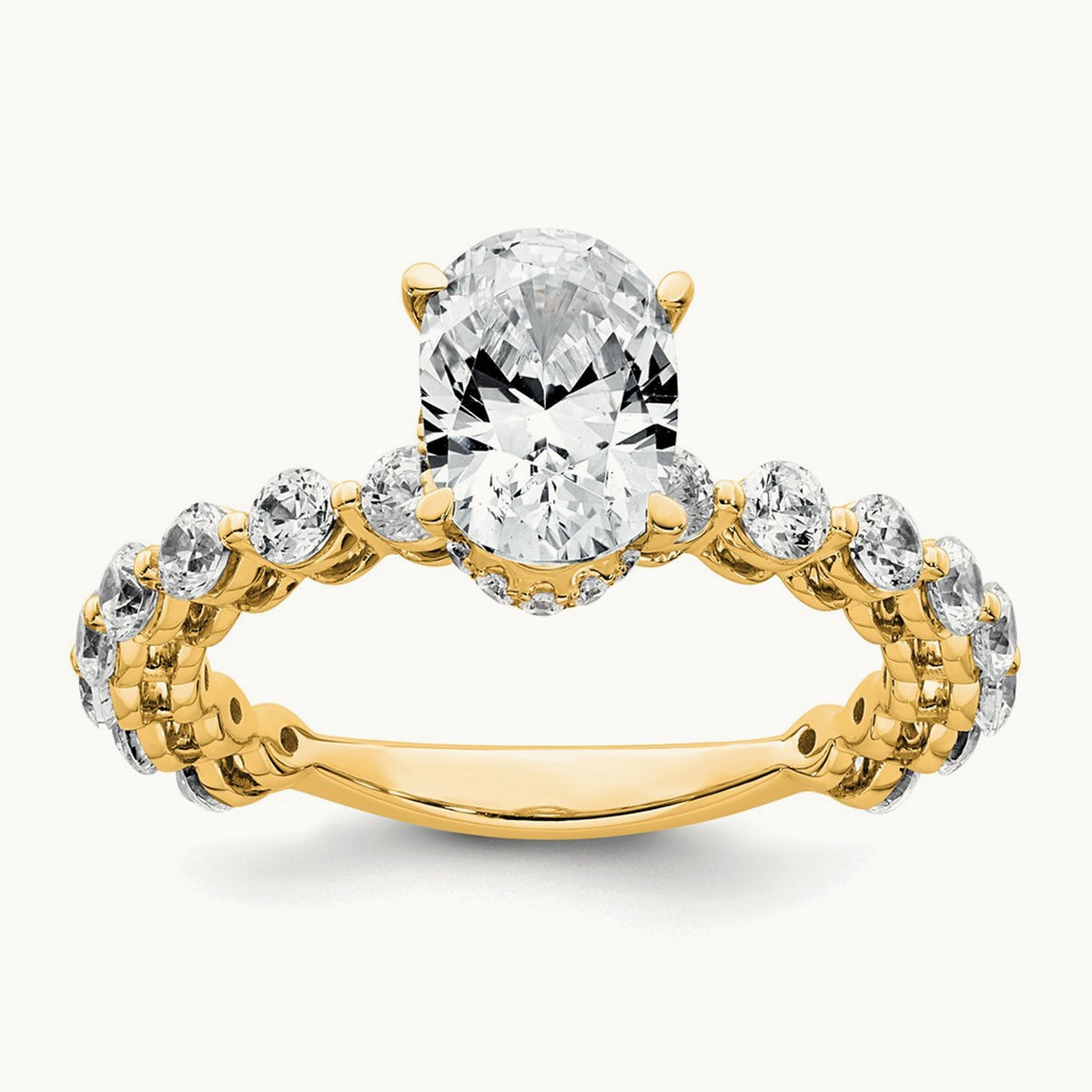 Oval Engagement Ring, 2.50 ct tw Lab-Grown Diamond — 14K Yellow Gold